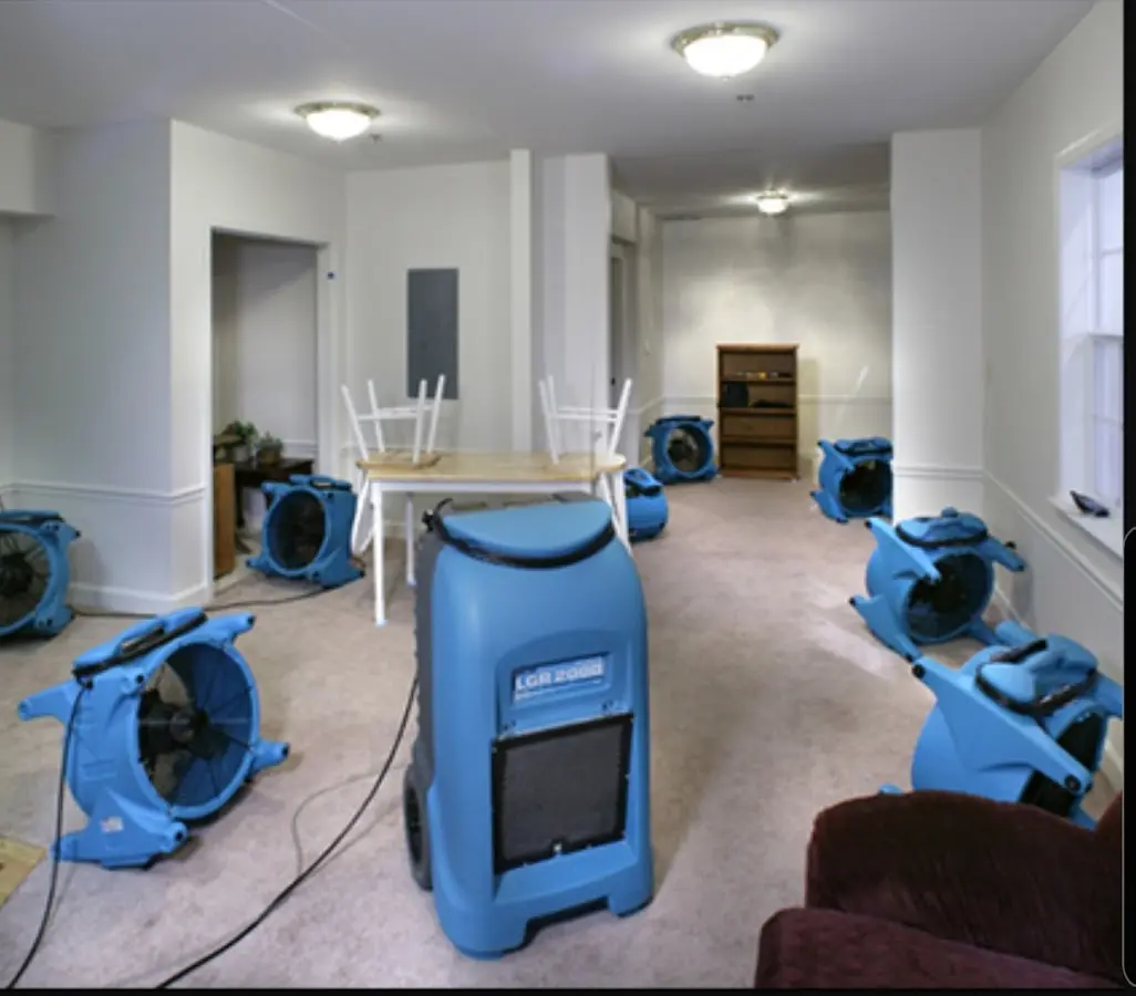 Air movers and dehumidifier setup for Water Extraction & Removal in Norton Shores